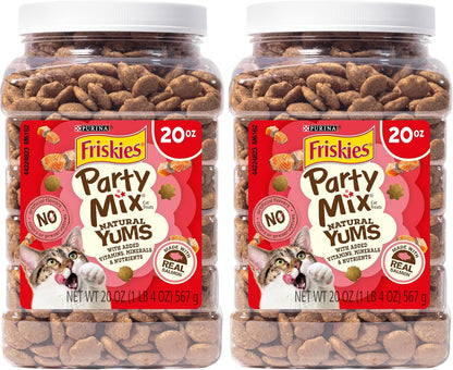 Purina Friskies Natural Cat Treats Party Mix Natural Yums With Real Salmon and Added Vitamins, Minerals and Nutrients - 20 Oz. Canister - Image 11