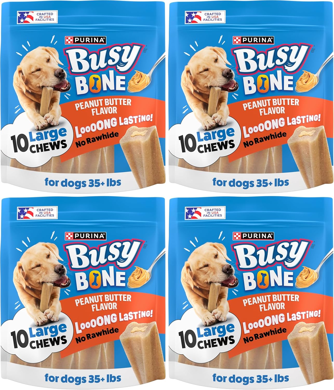 Purina Busy Bone Adult Dog Chew Bone Treats, Peanut Butter - 10 ct. Pouch - Image 12
