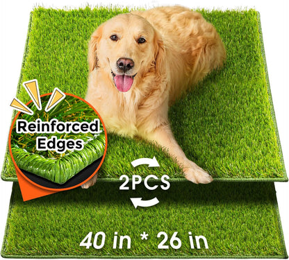 Hompet Dog Grass Pad with Tray Large, 41"x27", 2 Reusable Artificial Turf for Dogs Potty, Waterproof Non-Slip Washable Pee Pads, Quickly Absorbency Portable Dog Litter Box for Indoor/Outdoor Use - Image 12