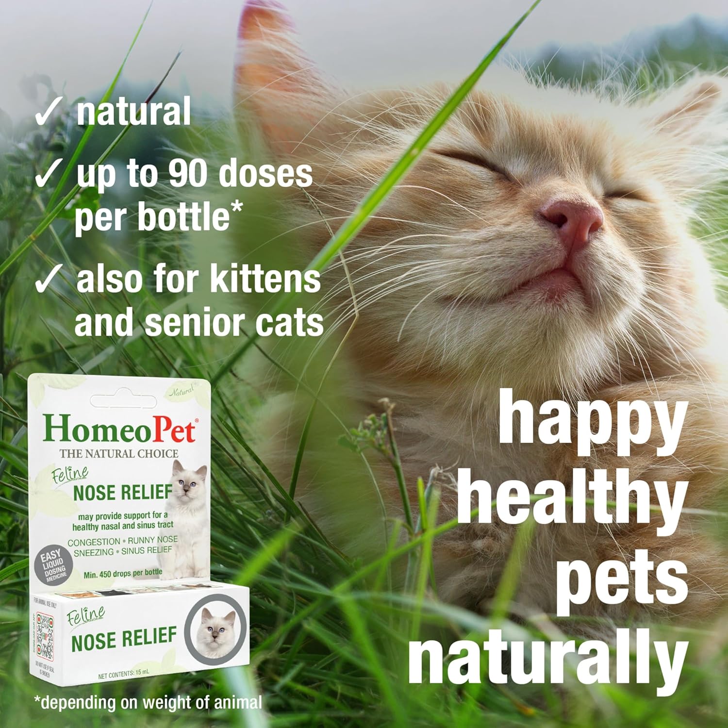 Homeopathic feline respiratory medicine for runny nose and sneezing