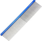 Metal Dog Grooming Comb for Shedding Tangles,Knots,Mats.Dog Combs With Long Wide Tooth for Long Thick Curly Hair Metal Pet Comb for Poodles and Goldendoodles Dematting.7.5INCHES.(Blue) - Image 11
