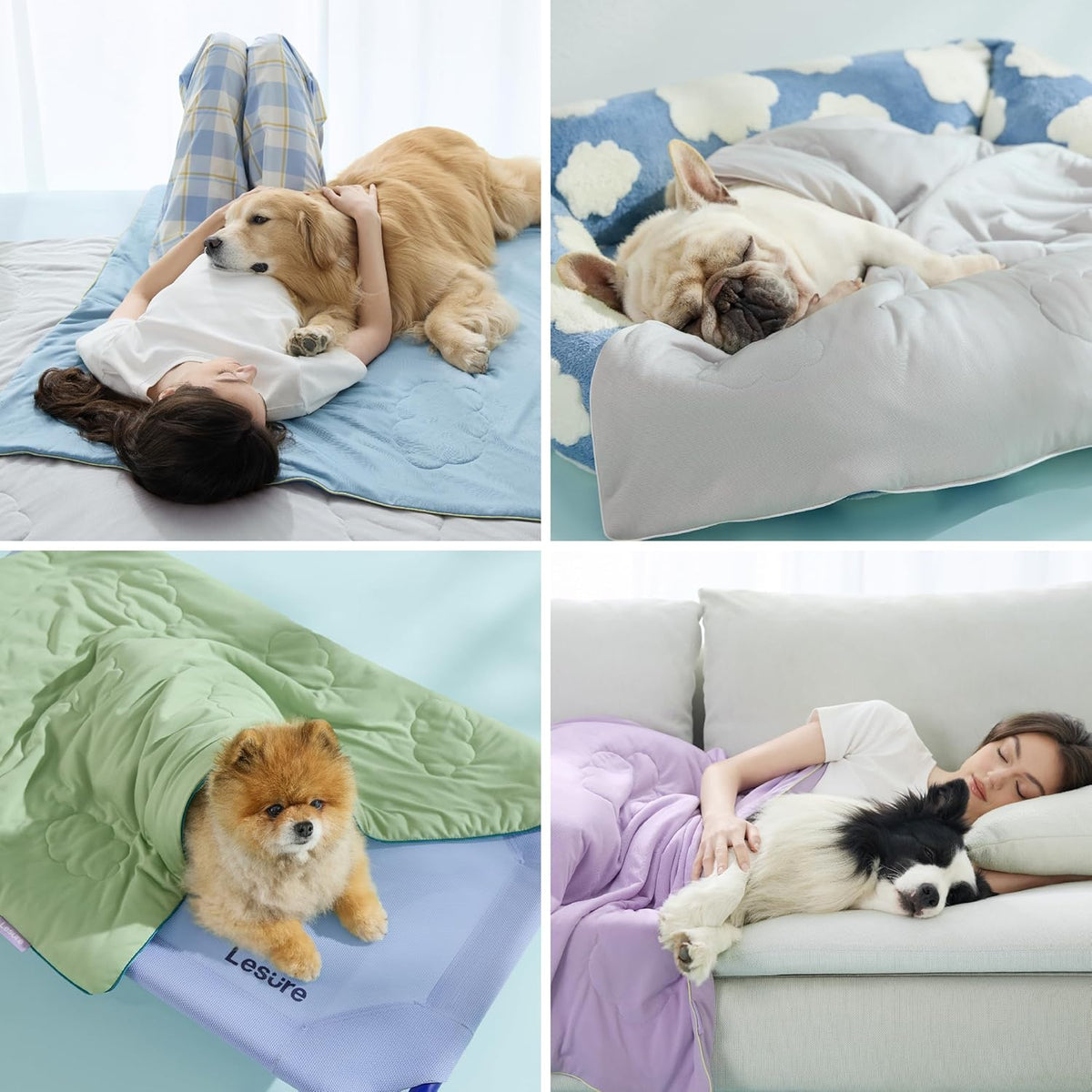 High quality cooling blanket for dogs showing strong edge stitching