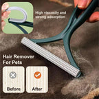 Two reusable pet hair remover mitts and cleaning tool