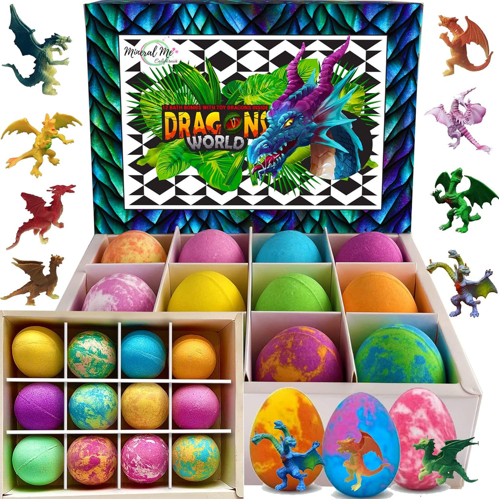 Mineral Me California dragon world bath bombs front view packaging box