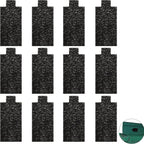 VIKOS Products carbon cotton cat litter box replacement filters 12 pack front view showing dense black material