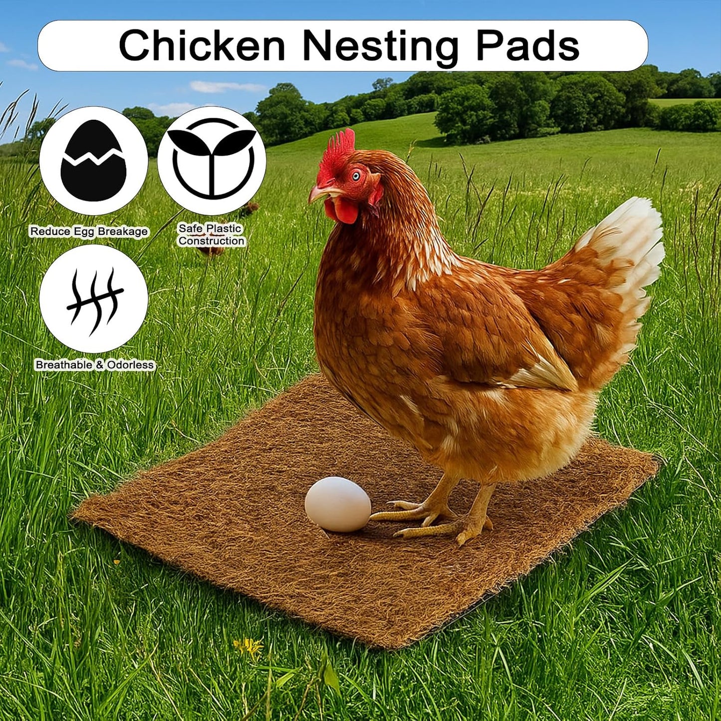 PercyEffie artificial grass chicken nesting liners in a coop