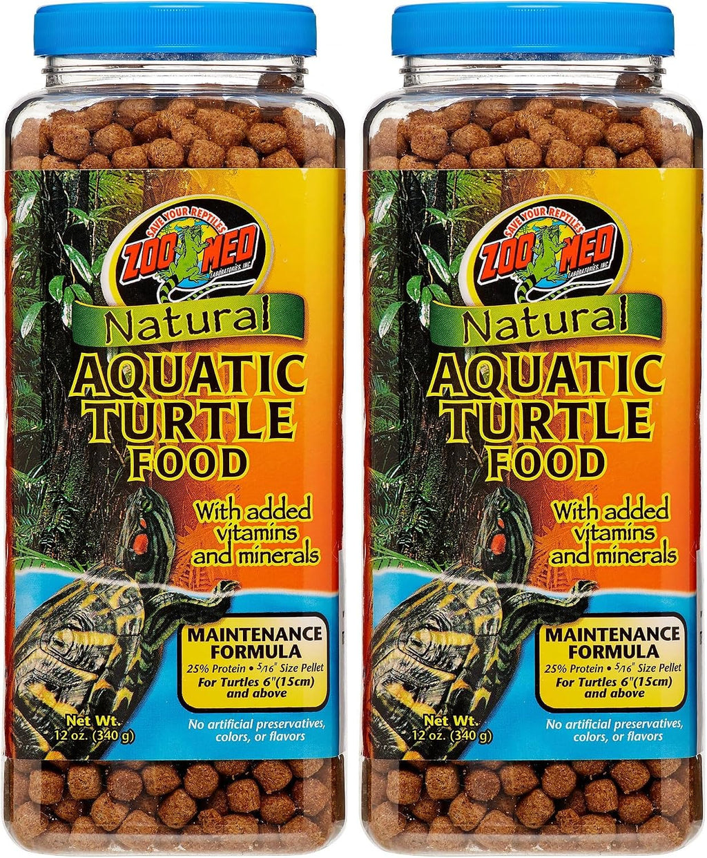 Nutritional breakdown details on Zoo Med turtle food package