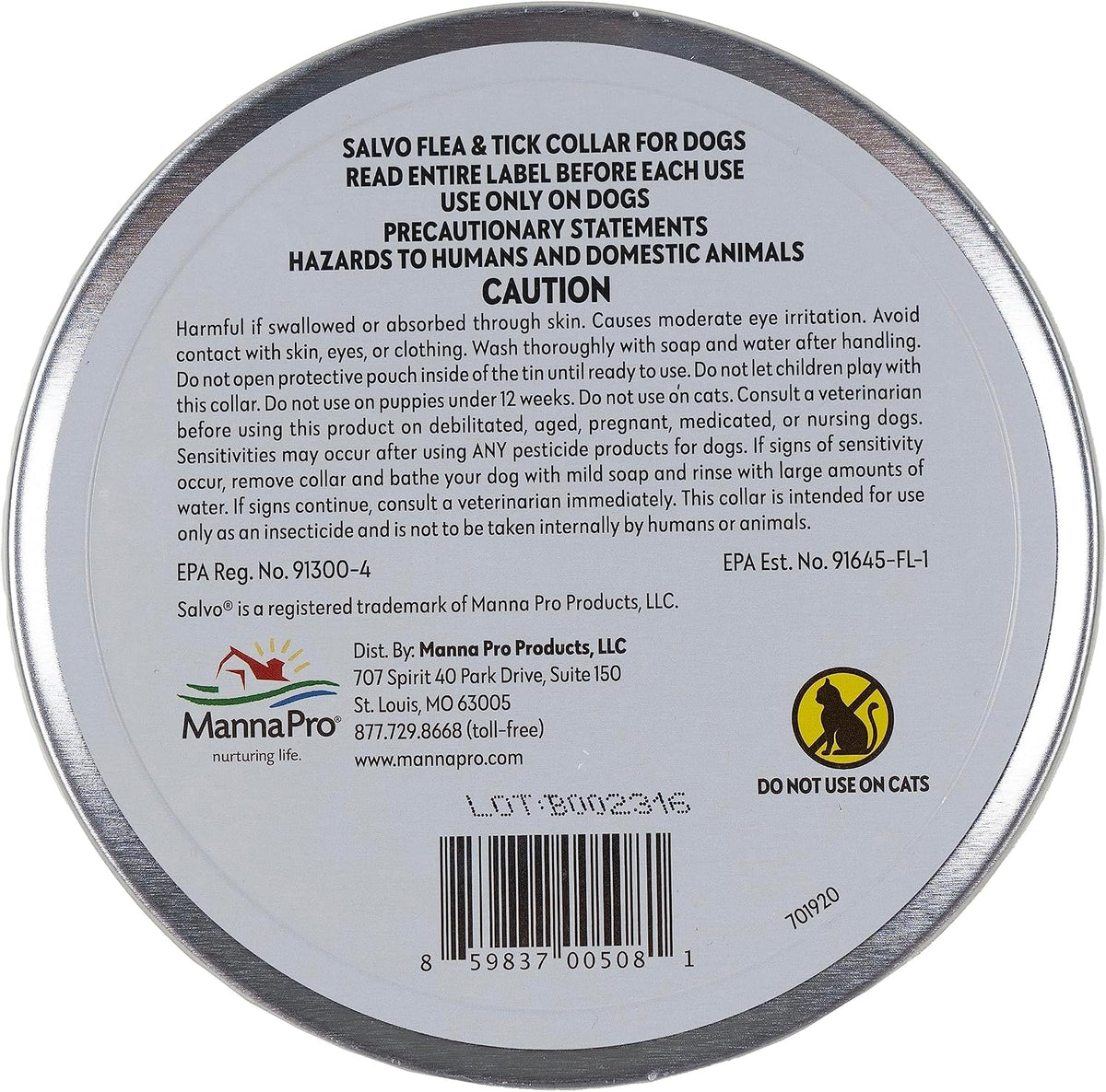 Salvo flea and tick prevention packaging for large dogs