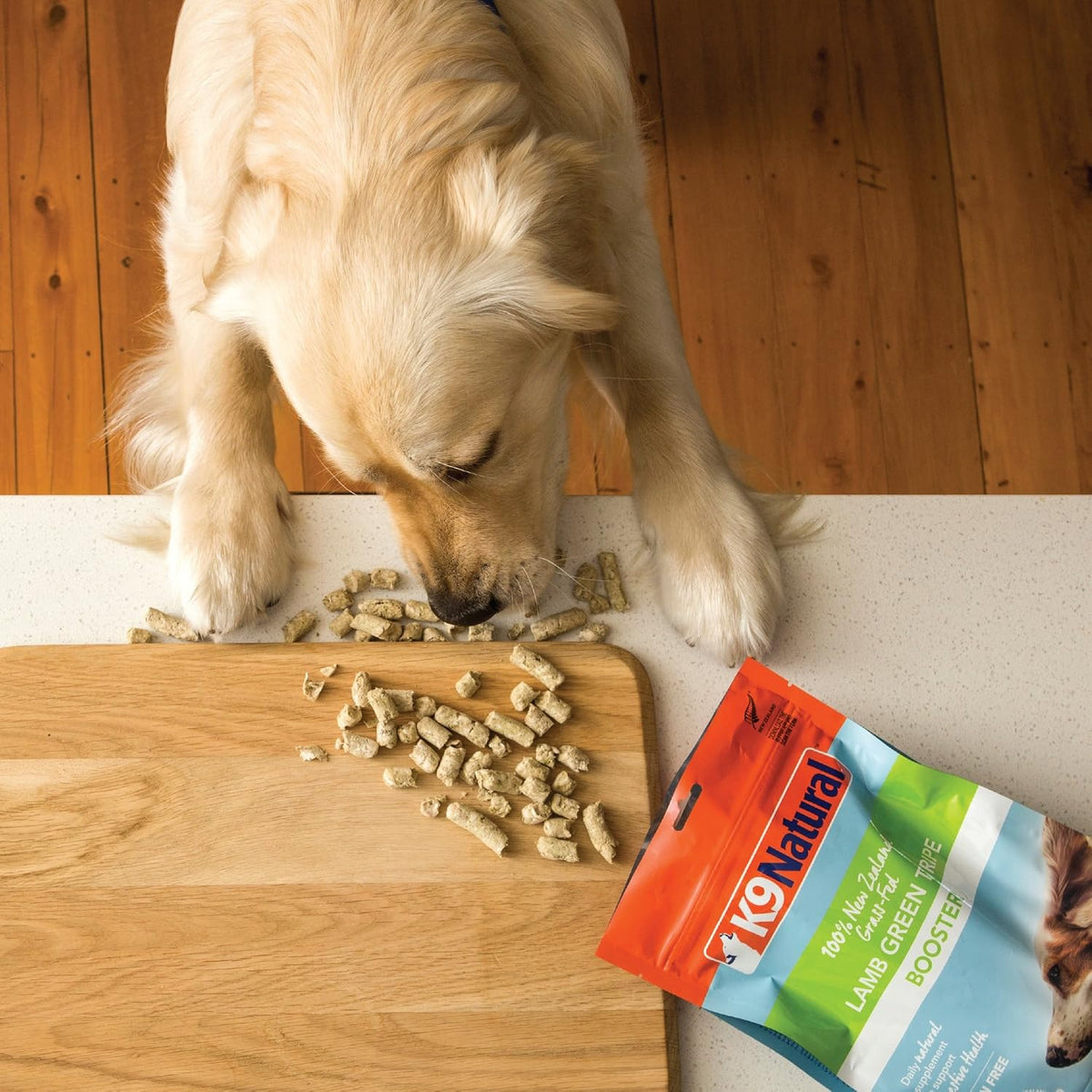 K9 Natural freeze dried raw dog food booster bag standing upright