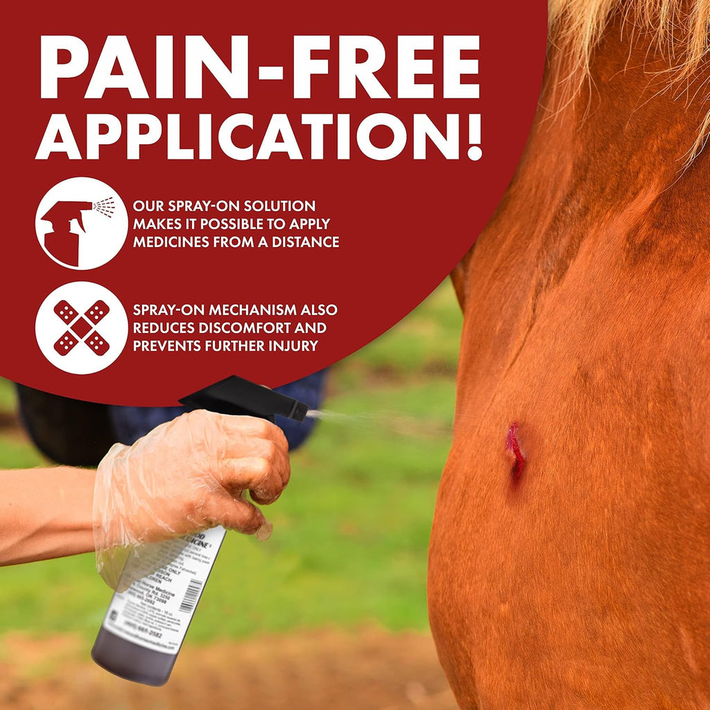 Application instructions for Underwood equine wound treatment