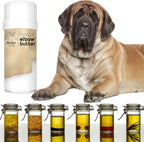 Natural lick safe dog elbow balm stick for dry calluses.