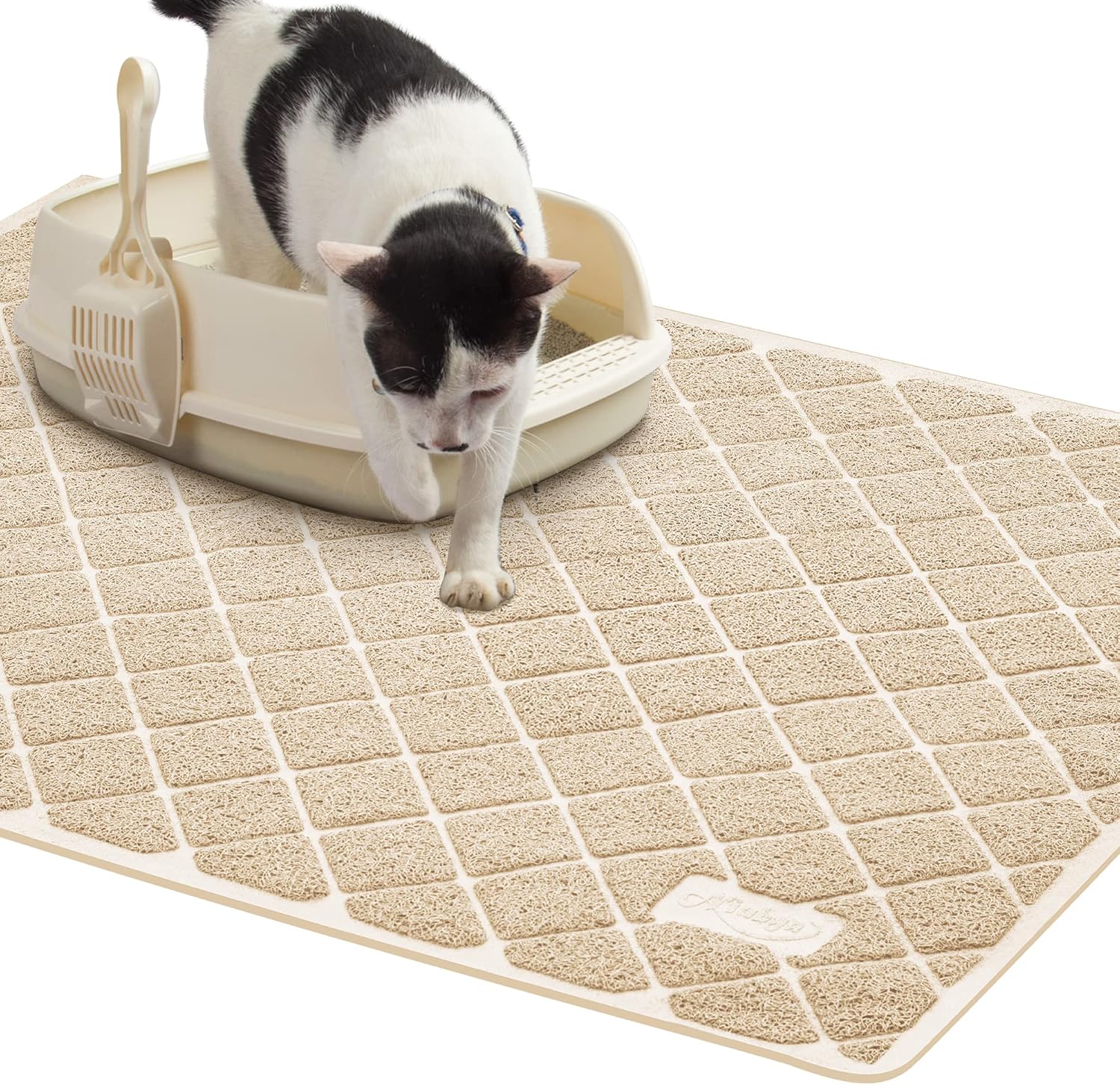 Niubya Premium Cat Litter Mat, Litter Box Mat with Non-Slip and Waterproof Backing, Litter Trapping Mat Soft on Kitty Paws and Easy to Clean, Cat Mat Traps Litter from Box - Image 11