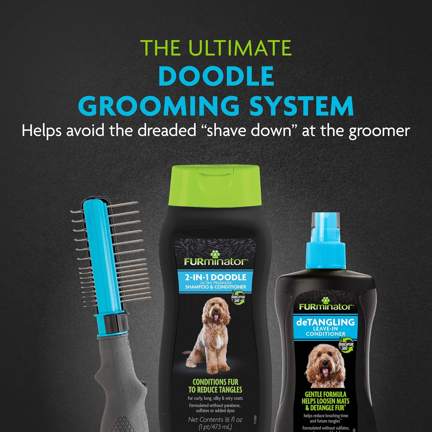 FURminator 2-in-1 Doodle Ultra Premium Shampoo & Conditioner, 16 Ounces, Conditions Fur to Reduce Tangles for Curly, Long, Silky & Wiry Coats - Image 11