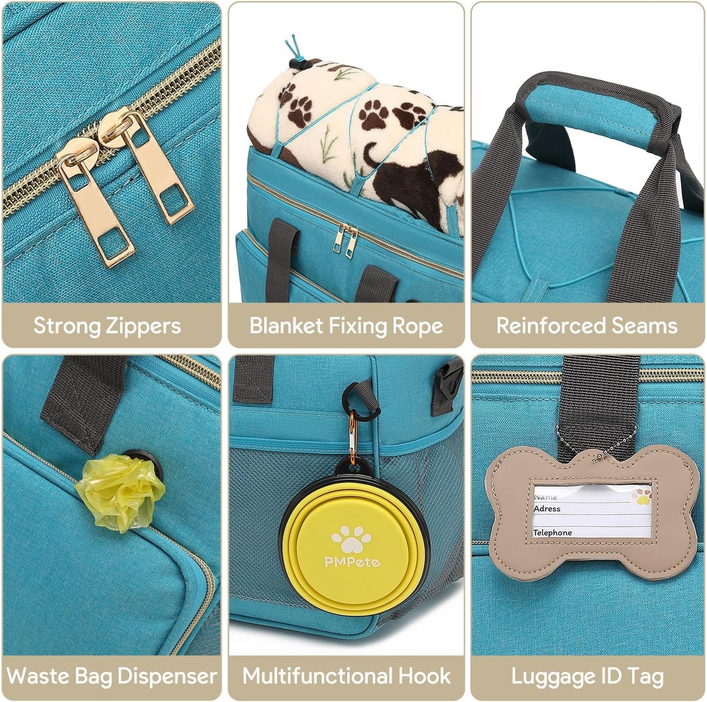 Pmpete pet travel set packed for car road trip