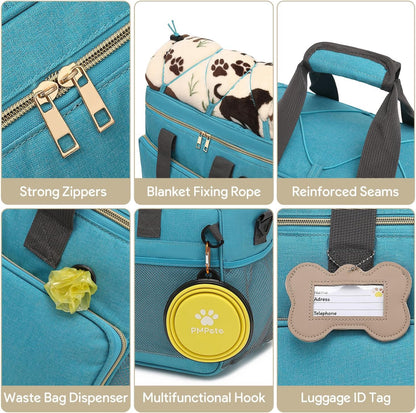Pmpete pet travel set packed for car road trip