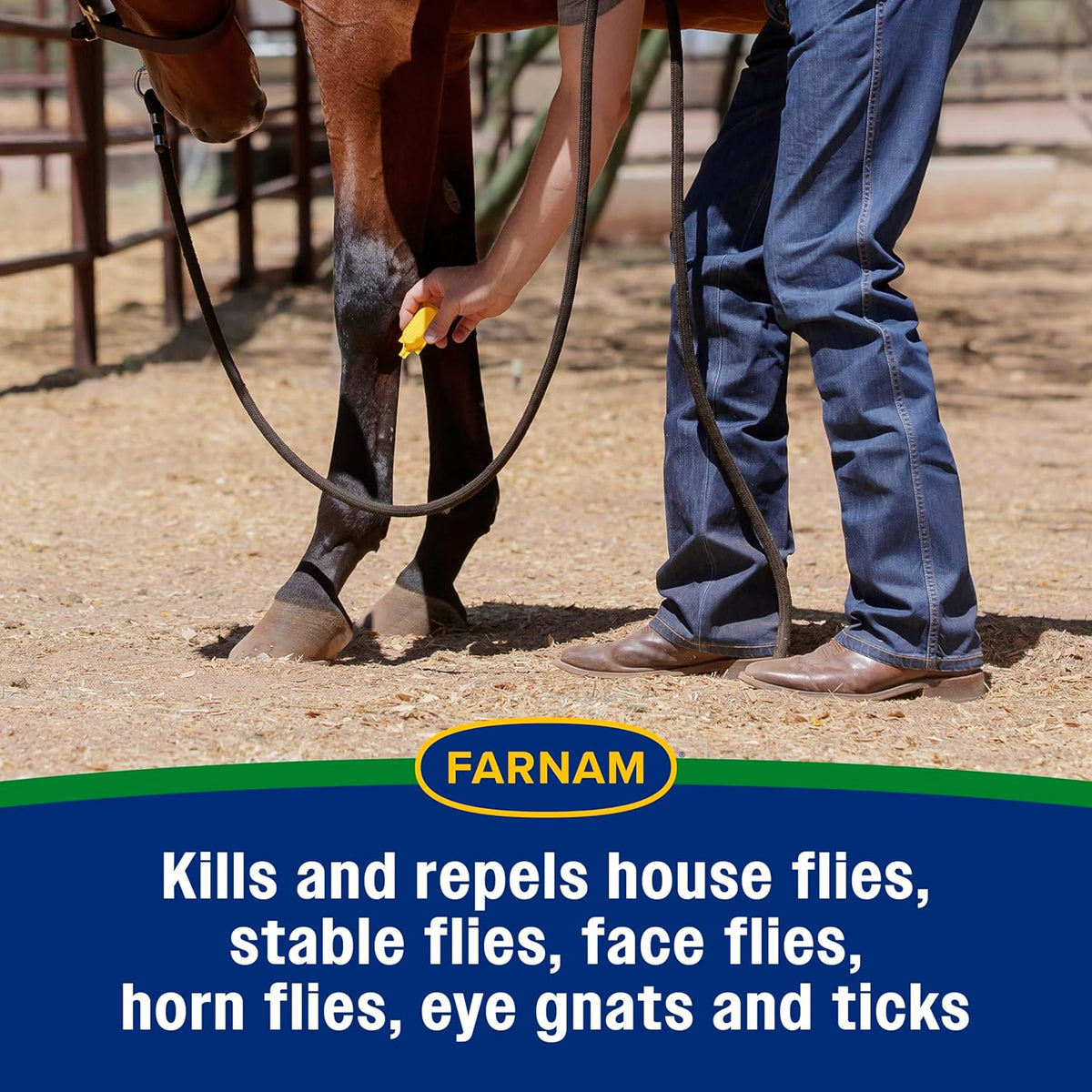 Farnam Equi-Spot long lasting horse fly control product back label instructions
