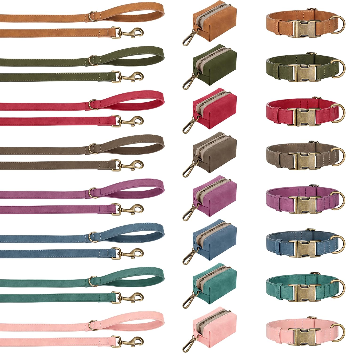 Side profile of Didog light brown leather dog collar
