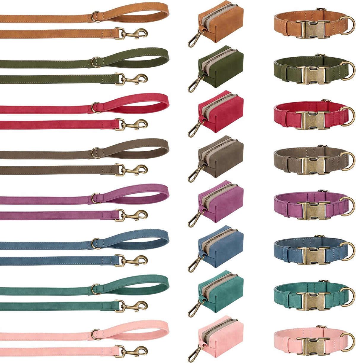 Side profile of Didog light brown leather dog collar