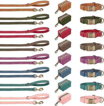 Side profile of Didog light brown leather dog collar