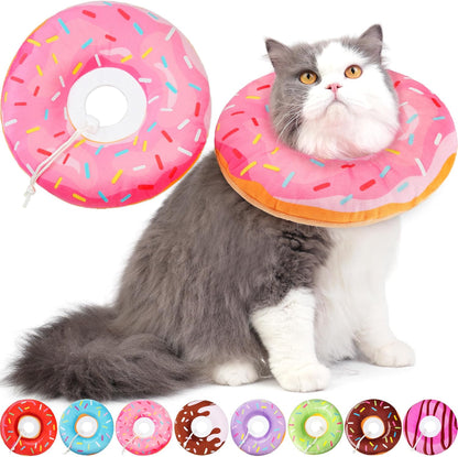 Hpetppy Cat Cone Collar Soft, Cat Recovery Collar for Wound Healing Cute Donut Adjustable Kitten Cones to Stop Licking Comfortable Lightweight Neck Elizabethan Collars for Kittens After Surgery - Image 11
