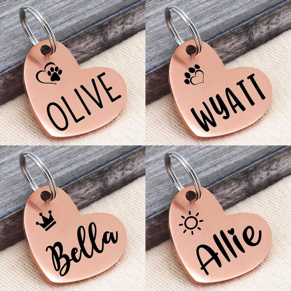 Ultra Joys Pet ID Tag close up of the premium brushed stainless steel finish