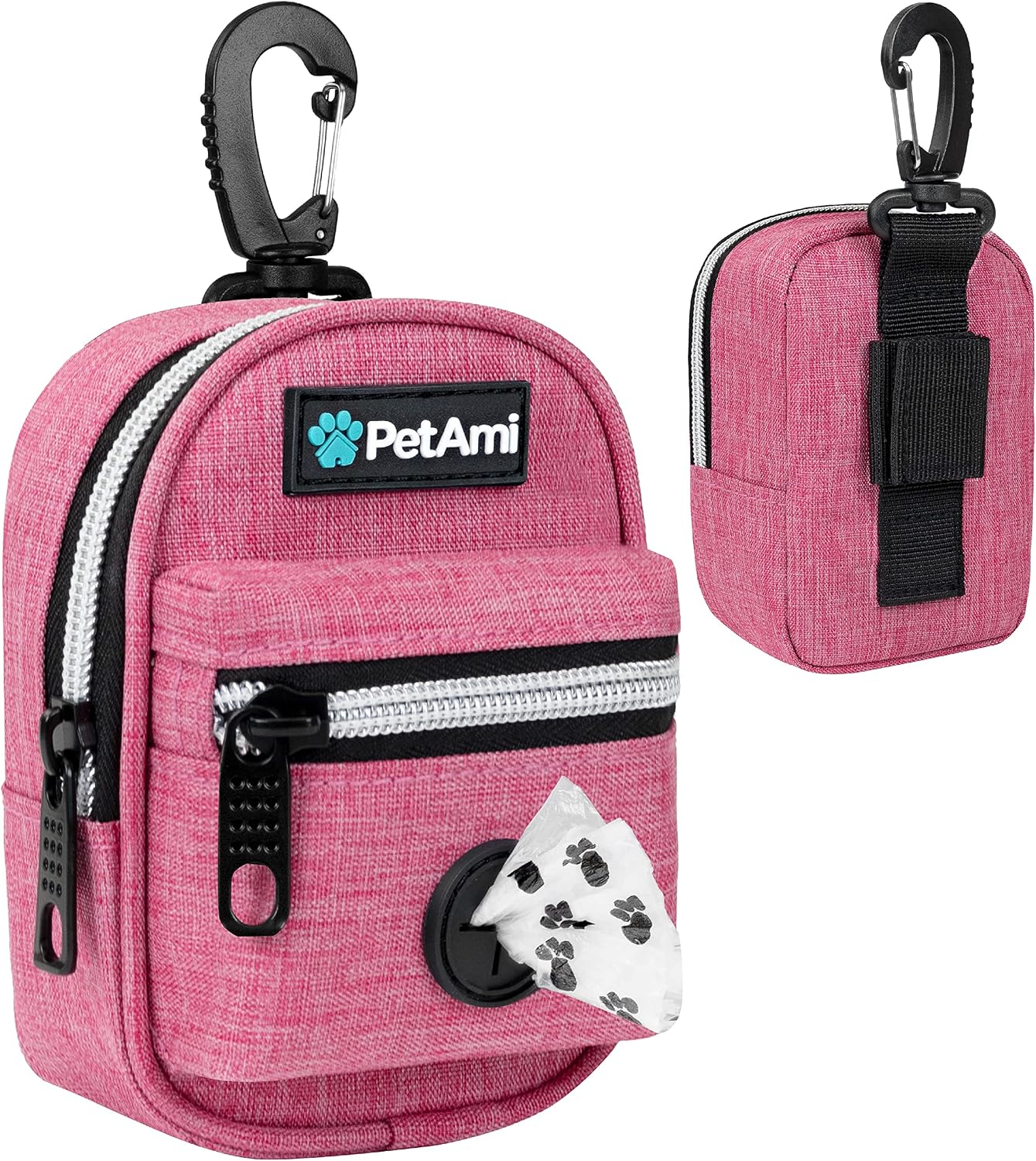 PetAmi hands free dog waste bag holder for outdoor hiking and camping