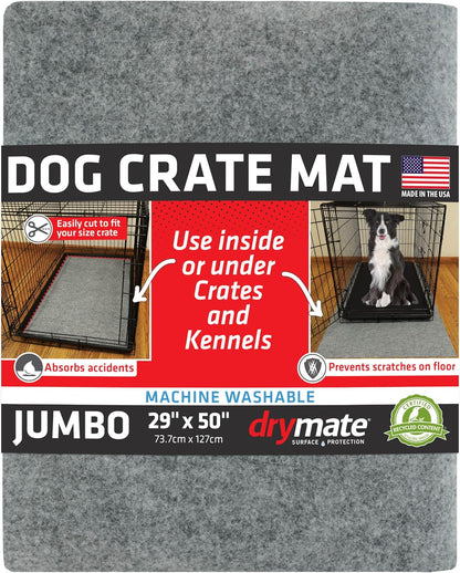 Drymate Premium Dog Crate Mat Liner, Absorbent, Waterproof, Non-Slip, Washable Puppy Pee Pad for Kennel Training - Use Under Pet Cage to Protect Floors, Cut to Fit Design (USA Made) (Dgrey)(30"x45") - Image 9
