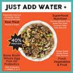 Premium freeze-dried beef dog food texture close up view