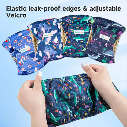 Langsprit washable reusable male doggy wraps in colorful patterns