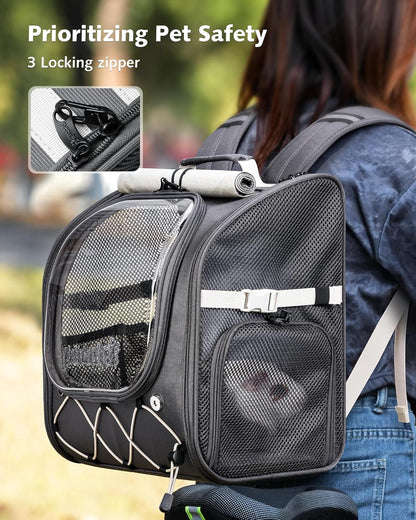 Pecute Small Pet Carrier, Breathable Bearded Dragon Carrier, with Transparent Bubble & Steel Frame, Safety Lock for Hamster, Rabbit, Guinea Pig, Parrot, Kitten, Puppy, Ideal for Travel/Vet Visits/Camp - Image 4