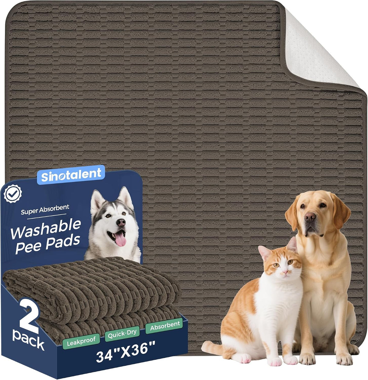 Washable Pee Pads for Dogs, Reusable Puppy Pads Dog Pads, Non-Slip Dog Pee Pads, Leak-Proof Pet Pee Pads Wee Wee Pads for Dogs. (Cream White, 18"x24"(Pack of 2)) - Image 11