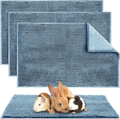 Amylove 4 Pcs Guinea Pig Cage Liner 16 x 24 Inch Washable Chenille Pee Pads Pet Dog Cat Bedding Training Mat Reusable for Small Animals Puppy Bunny Hamster Chinchilla - Image 9