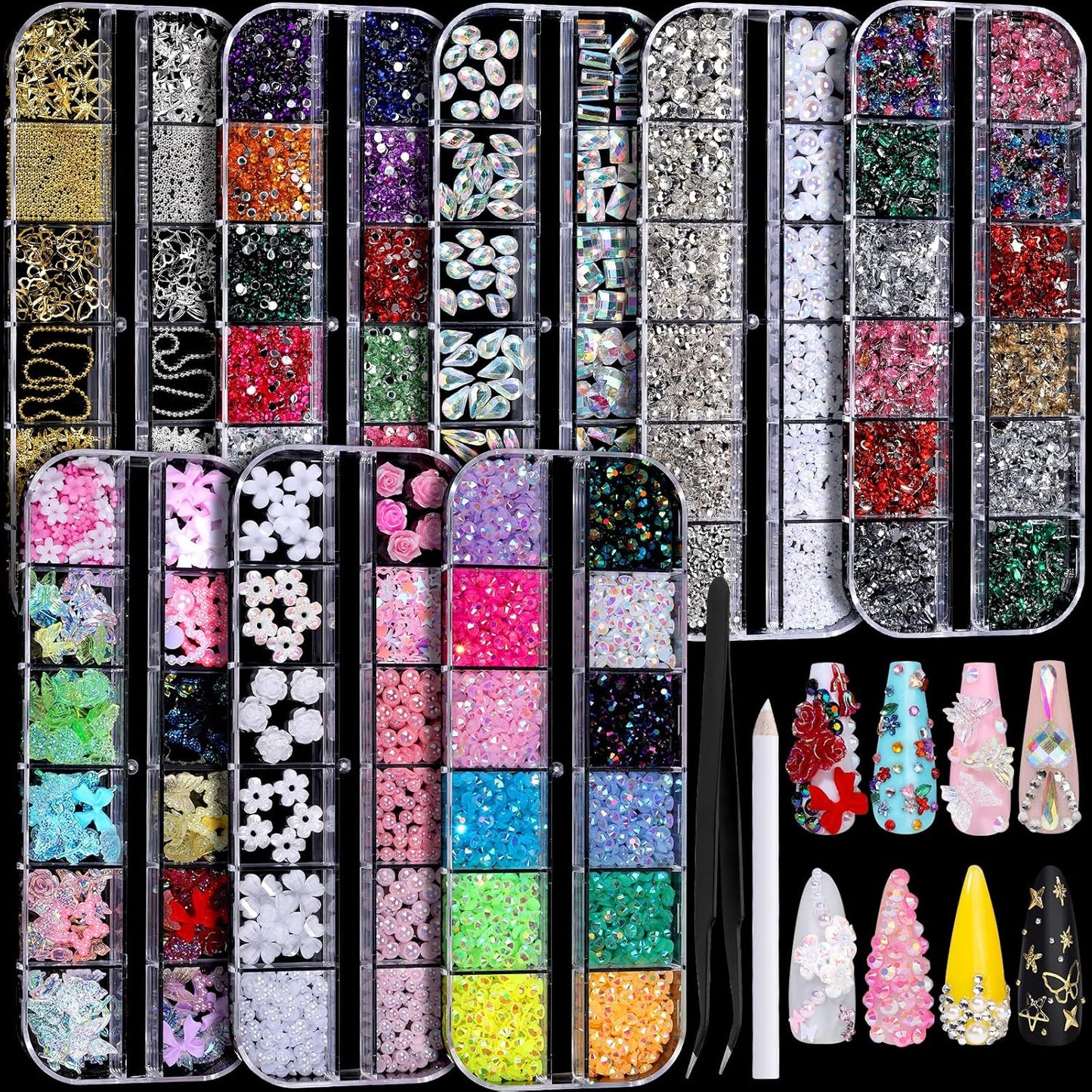 Fandamei nail charms and rhinestones kit front view