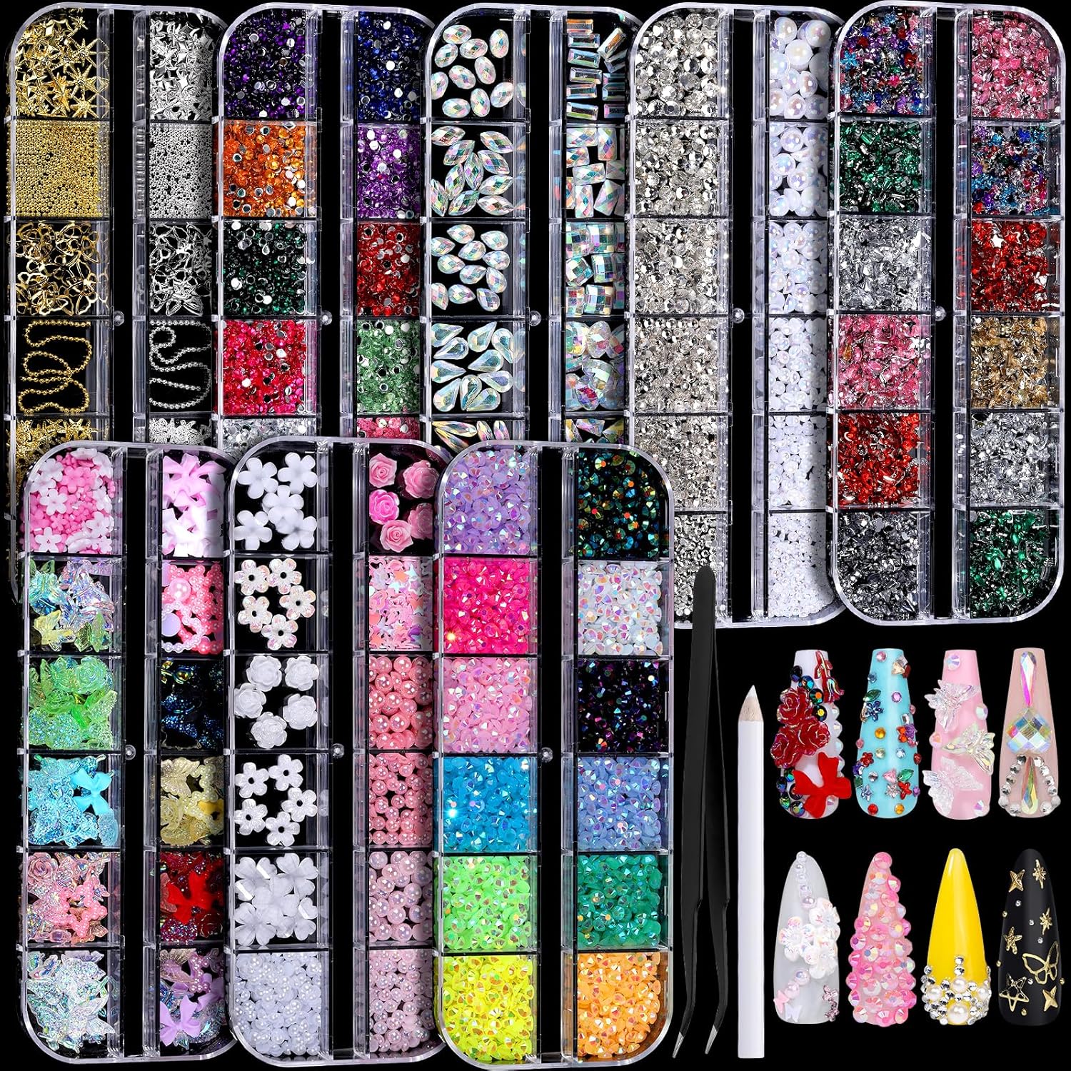 Fandamei nail charms and rhinestones kit front view
