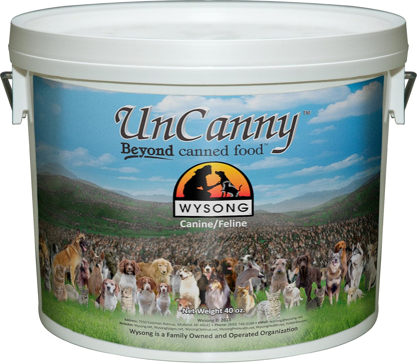 Wysong Uncanny Canine/Feline Raw Diet - Dog/Cat Food Supplement - 40 Ounce Bucket - Image 1