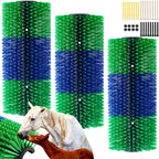 3 Pack Livestock Scratching Brush Itch Relief Horse Scratching Post Self-grooming Goat Scratcher with Durable Screws for Horse Pony Goat Sheep Pig Donkey (Blue and Red) - Image 14