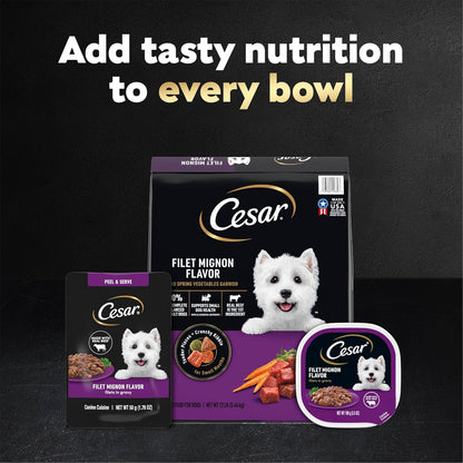 Authentic Cesar mini pouch wet food for small dogs