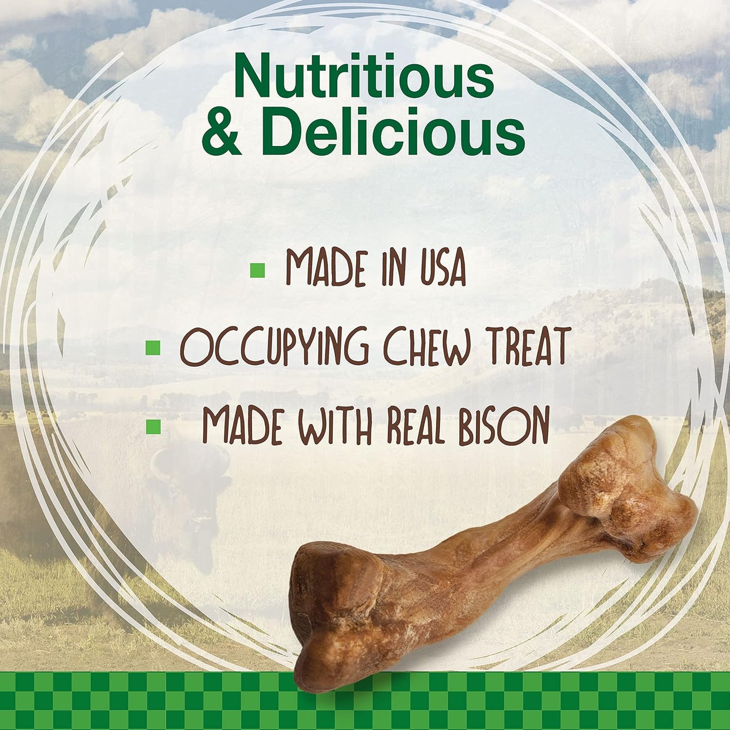 Nylabone long lasting natural dog treats medium size 2 count