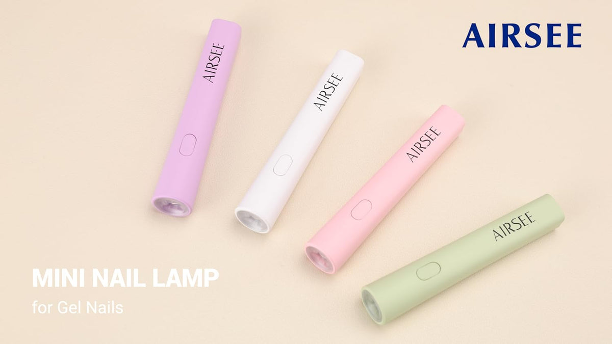 AIRSEE white handheld nail lamp packaging and accessories
