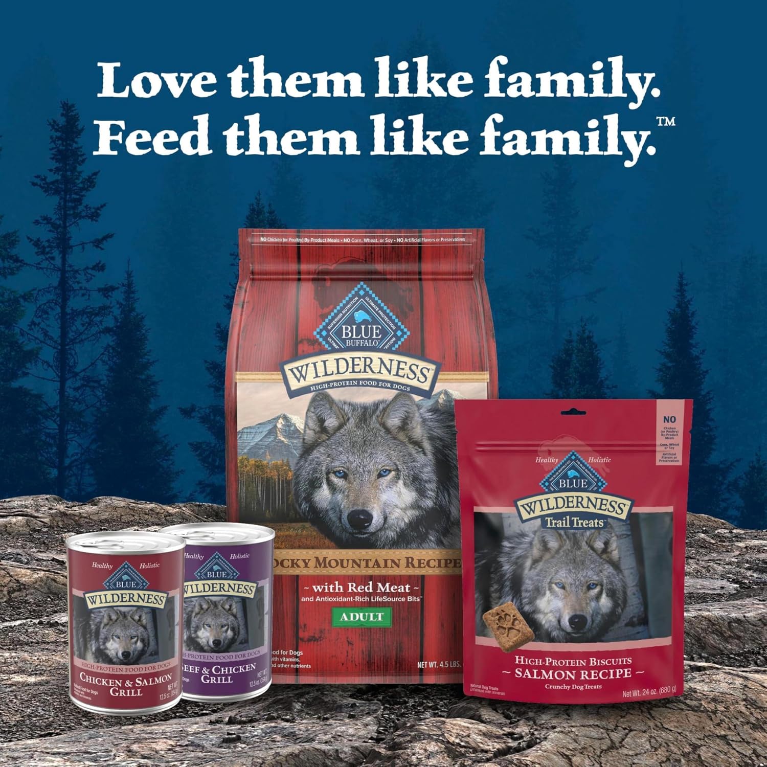 Blue Buffalo Wilderness Adult Wet Dog Food Variety Pack, Beef & Chicken Grill, 32g Protein, and Chicken & Salmon Grill, 35g Protein, Grain-Free & High-Protein, Natural, 12.5-oz. Each (6 Cans) - Image 9