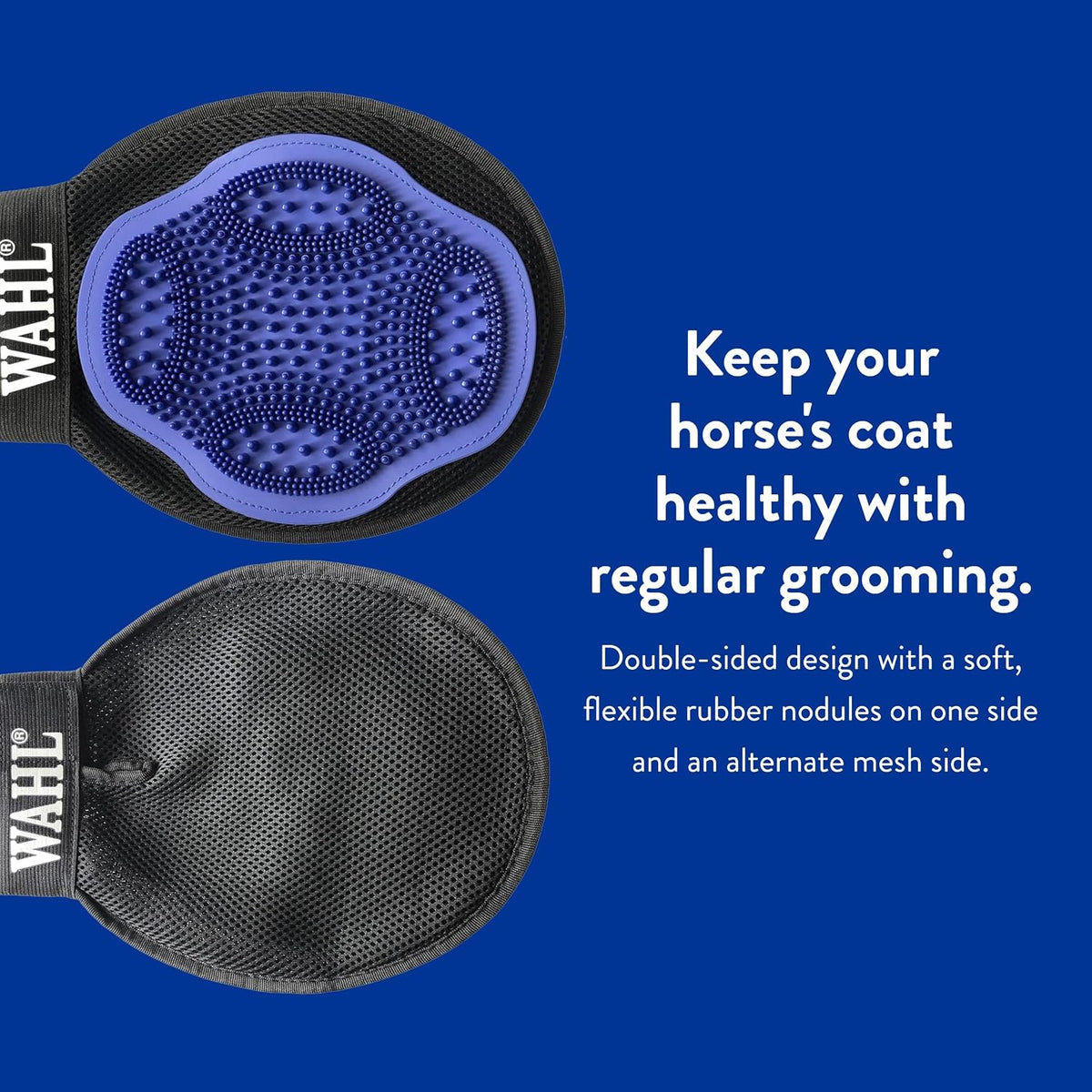 Close up of flexible rubber nodules on Wahl animal grooming mitt