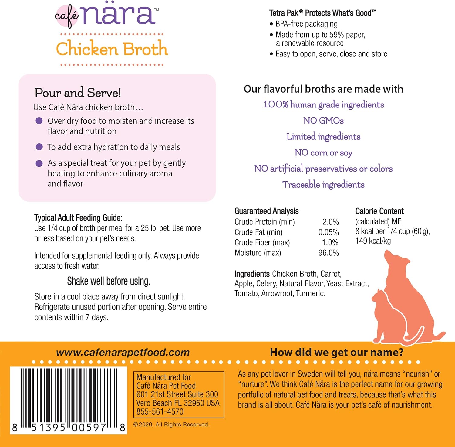 Human grade liquid pet food pour over topper by Café Nara container