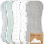 KeaBabies 5-Pack organic muslin burp cloths in Nordic pattern