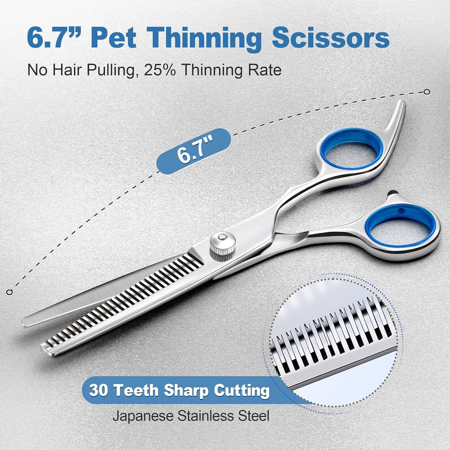 Rust resistant titanium dog grooming scissors showcasing sharp convex cutting edges for matted fur