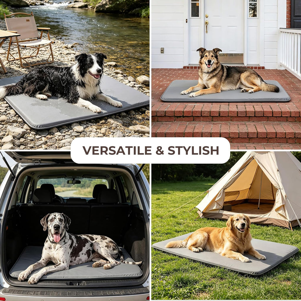 Dual-sided reversible pet mat for outdoor travel