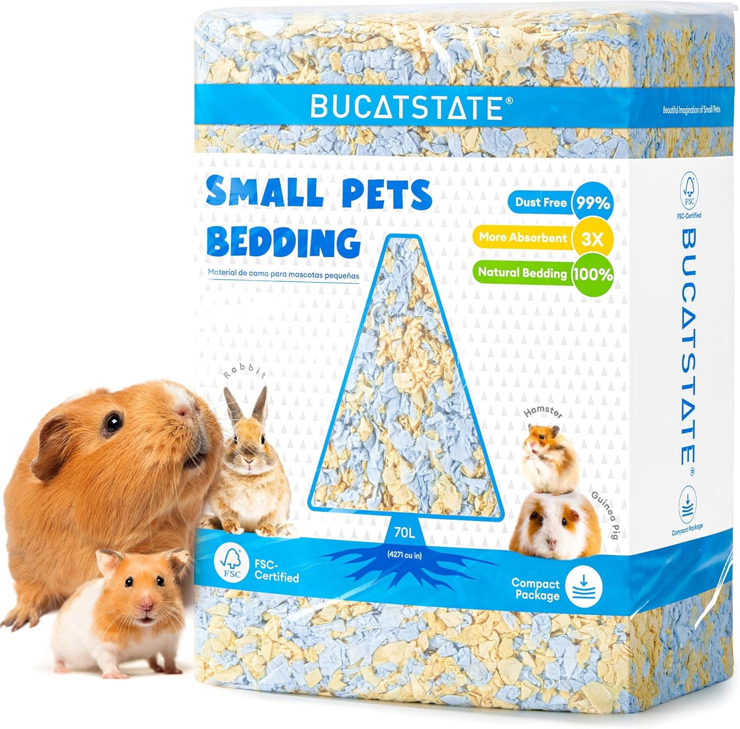 BUCATSTATE Hamster Bedding 70L, Truly 99% Dust-Free Small Animal Paper Bedding Odor Control, Cozy Hamster Litter for Rabbit Rat Syrian Dwarf Hamsters Gerbils (Harvest Sunset) - Image 12