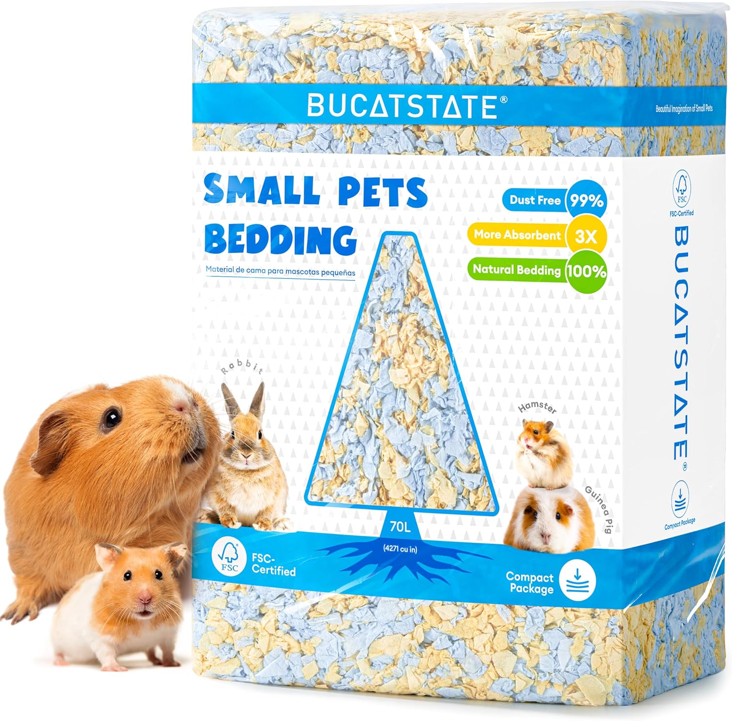 BUCATSTATE Hamster Bedding 70L, Truly 99% Dust-Free Small Animal Paper Bedding Odor Control, Cozy Hamster Litter for Rabbit Rat Syrian Dwarf Hamsters Gerbils (Harvest Sunset) - Image 12