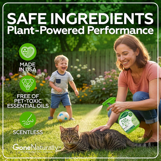 GoneNaturally cat flea repellent spray label instructions