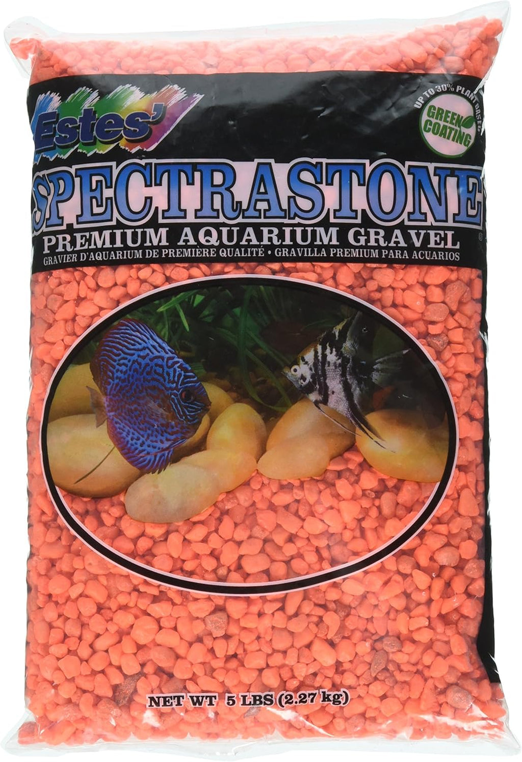Estes Spectrastone Permaglo Orange Aquarium Gravel front view packaging
