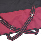 Close up view of the heavy duty stainless steel chest buckles on the LEAFOREST horse blanket